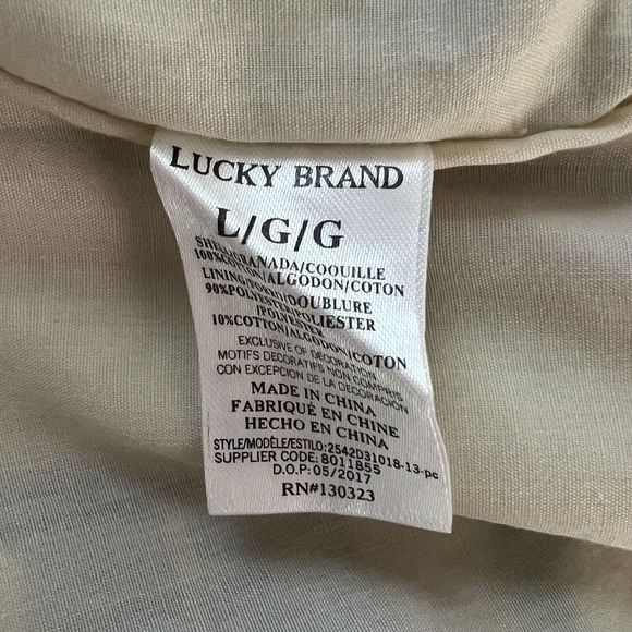 Lucky Brand Dress Girls Large Shift Dress Cream Blue Stripe Bohemian Hippie - Picture 6 of 6